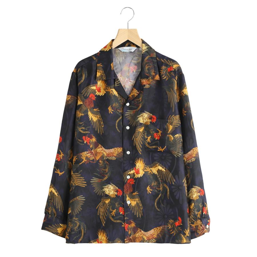NIPOALOHA（ニポアロハ） ： SILK LONG SLEEVE ALOHA SHIRT〈COCK