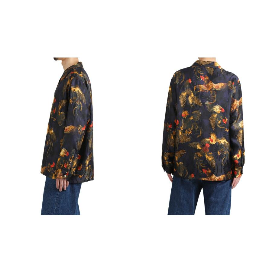 NIPOALOHA ニポアロハ NIPOALOHA（ニポアロハ） ： SILK LONG SLEEVE ALOHA SHIRT〈COCK