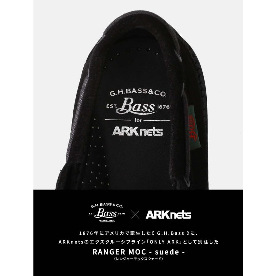 ARK NETS 別注G.H. Bass RANGER MOC 黒 スエード 別注 RANGER MOC - suede - | G.H.Bass(ジー・エイチ・バス