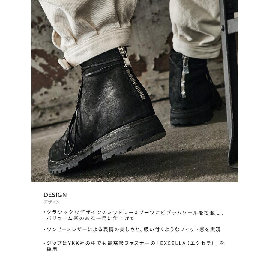 GUIDI（グイディ） ： 別注 NEW MIDLACE BACK ZIP BOOTS ： ONLYARK-0