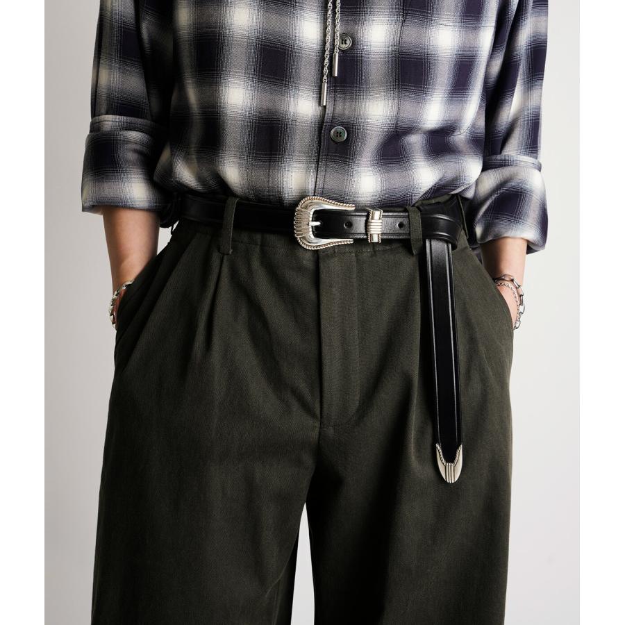 TORY LEATHER（トリーレザー） ： 別注 Long 3piese silver buckle
