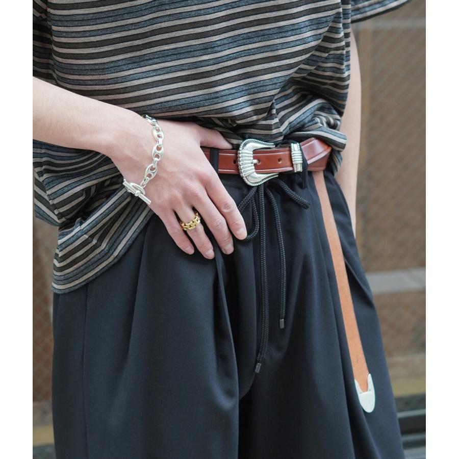 TORY LEATHER（トリーレザー） ： 別注 Long 3piese silver buckle