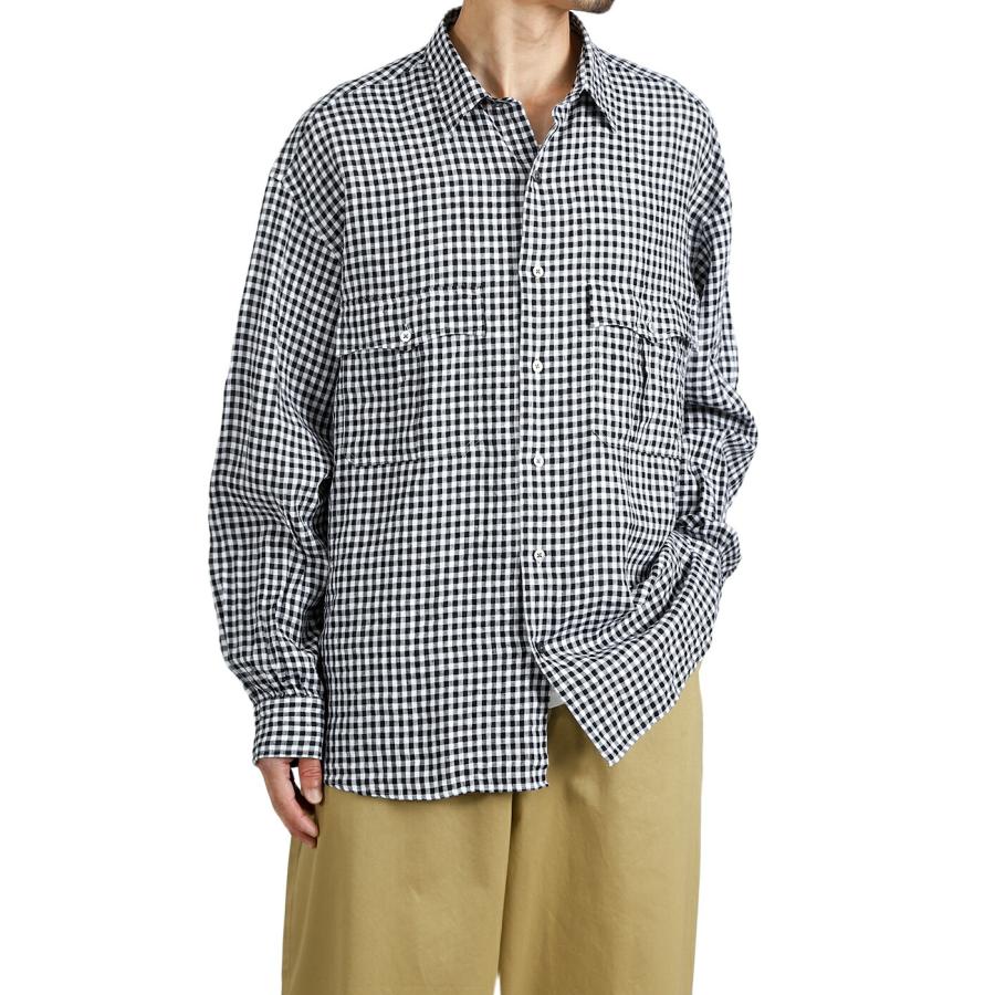 PORTER CLASSIC / ポータークラシック ： ROLL UP LINEN GINGHAM CHECK SHIRT / 全2色 ： PC-016-3978の画像