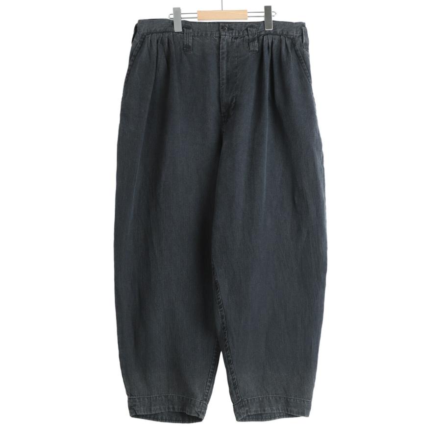 PORTER CLASSIC（ポータークラシック） ： BLACK LINEN BEBOP PANTS