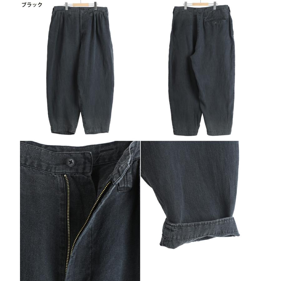 PORTER CLASSIC / ポータークラシック ： BLACK LINEN BEBOP PANTS ： PC-021-3888の画像