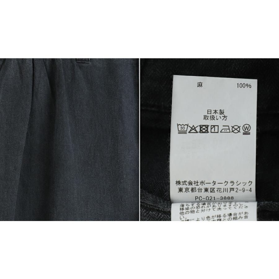 PORTER CLASSIC / ポータークラシック ： BLACK LINEN BEBOP PANTS ： PC-021-3888の画像