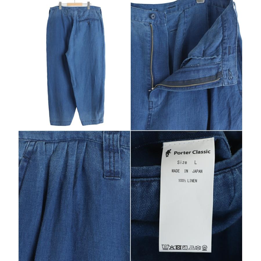 PORTER CLASSIC（ポータークラシック） ： INDIGO LINEN BEBOP PANTS