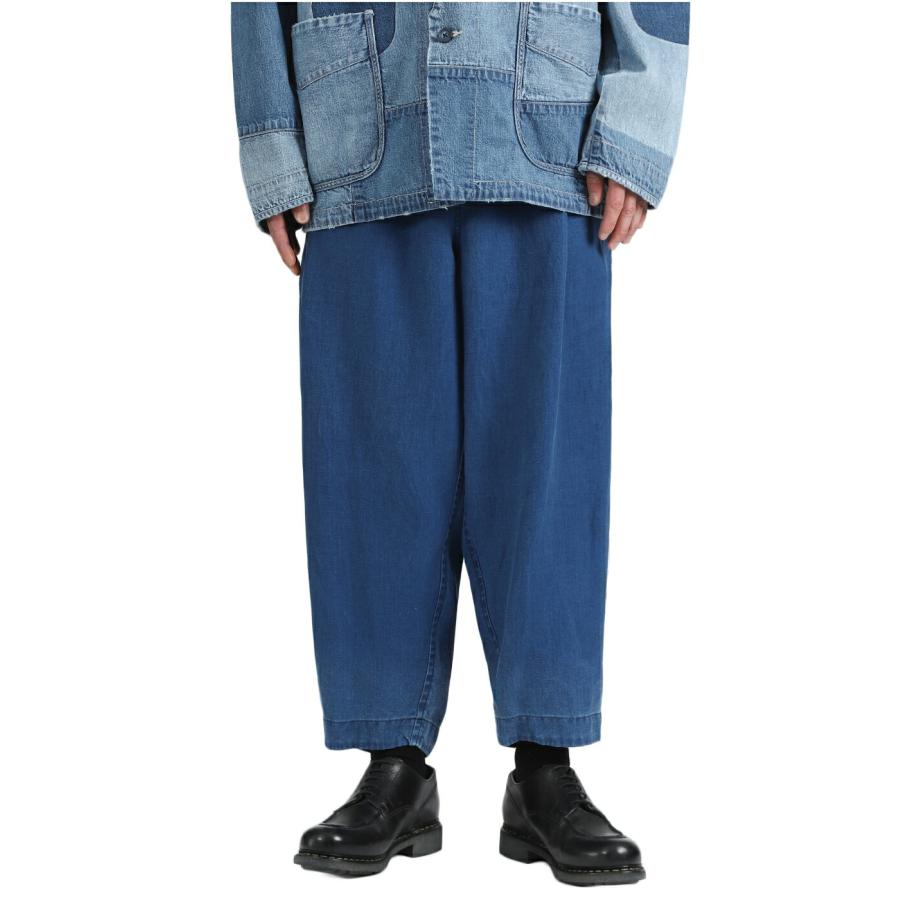 PORTER CLASSIC / ポータークラシック ： INDIGO LINEN BEBOP PANTS ： PC-021-3892の画像