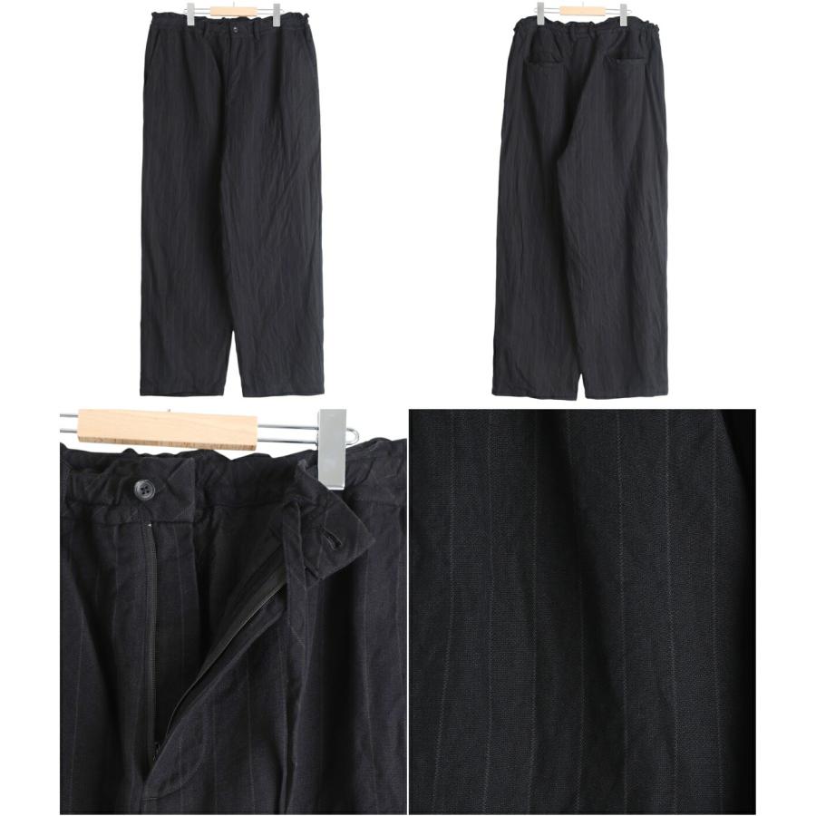 PORTER CLASSIC / ポータークラシック ： PIN STRIPE LINEN COTTON EASY PANTS / 全2色 ： PC-021-3904の画像