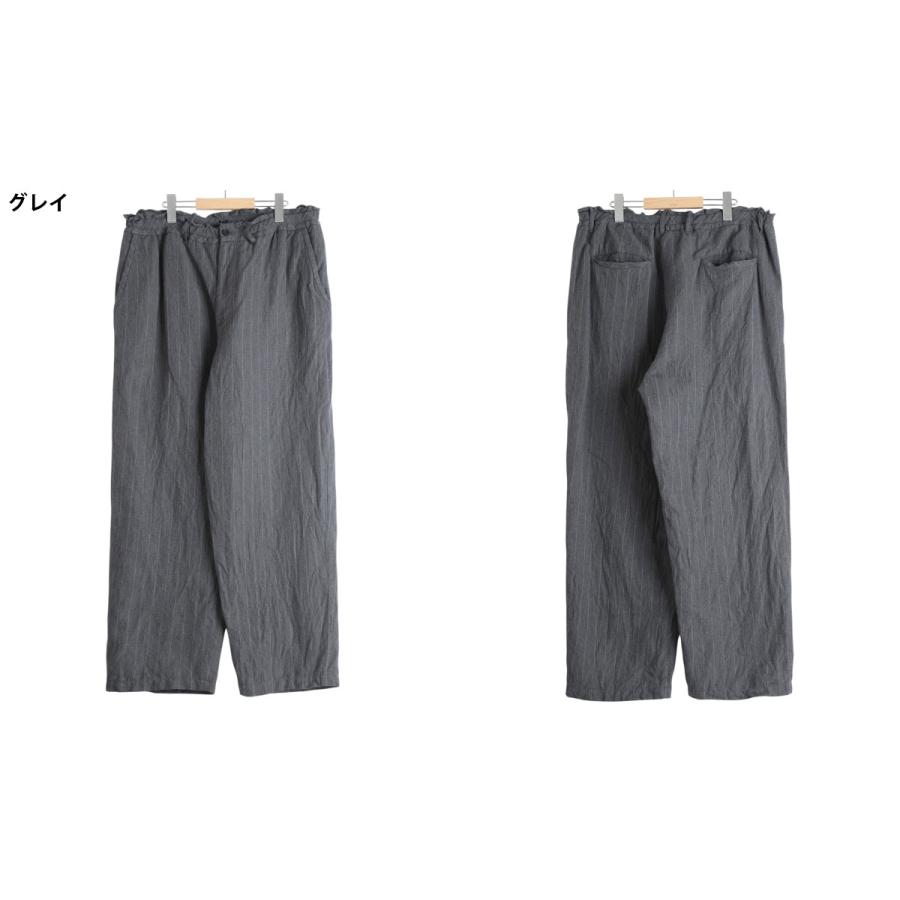 PORTER CLASSIC / ポータークラシック ： PIN STRIPE LINEN COTTON EASY PANTS / 全2色 ： PC-021-3904の画像