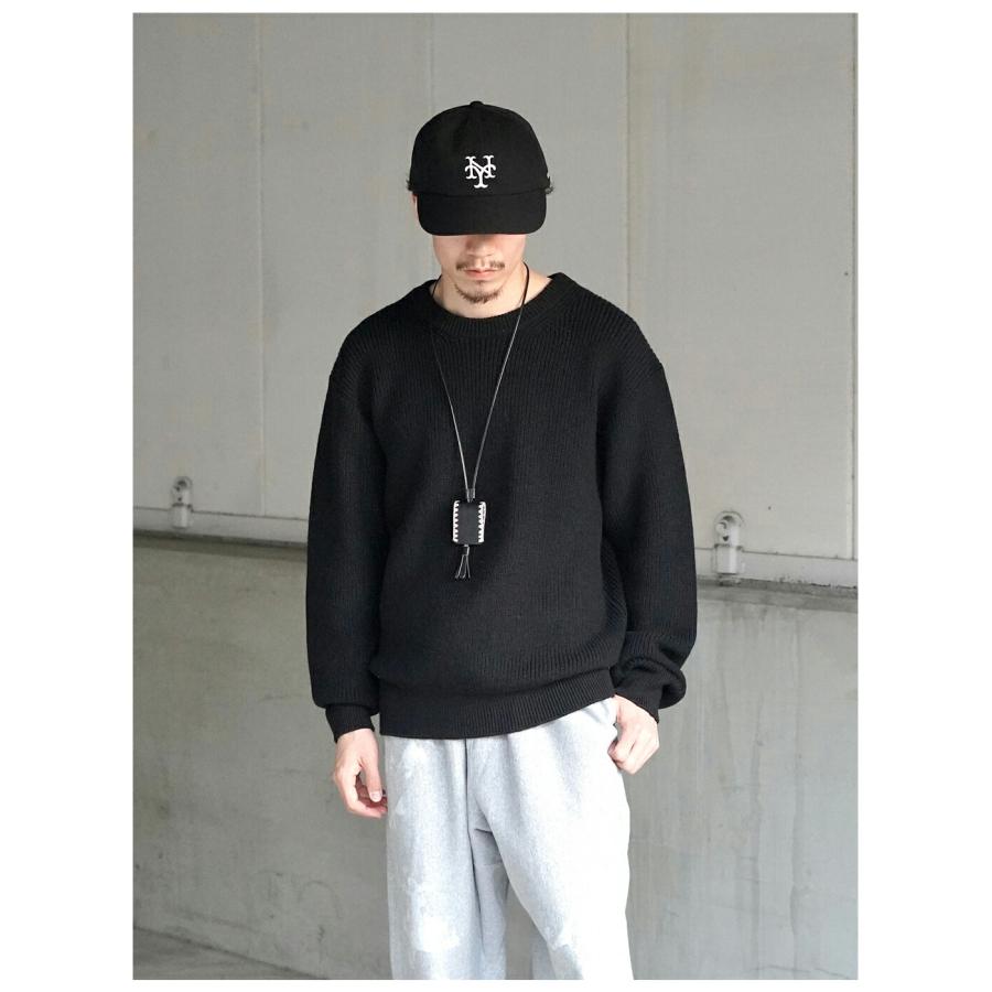 【新品未使用】PORT BY ARK☆ウールT ヘンリーネック☆1☆黒 Henley Neck Knit | PORT BY ARK(ポートバイアーク) / トップス ニット