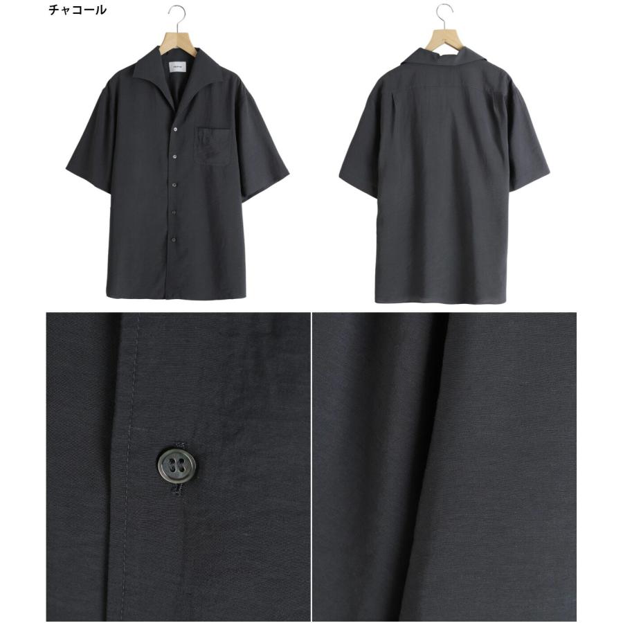 PORT BY ARK オープンカラーシャツ　チャコール PORT BY ARK / ポートバイアーク ： Open Collar S/S Shirt 全3色 PO17