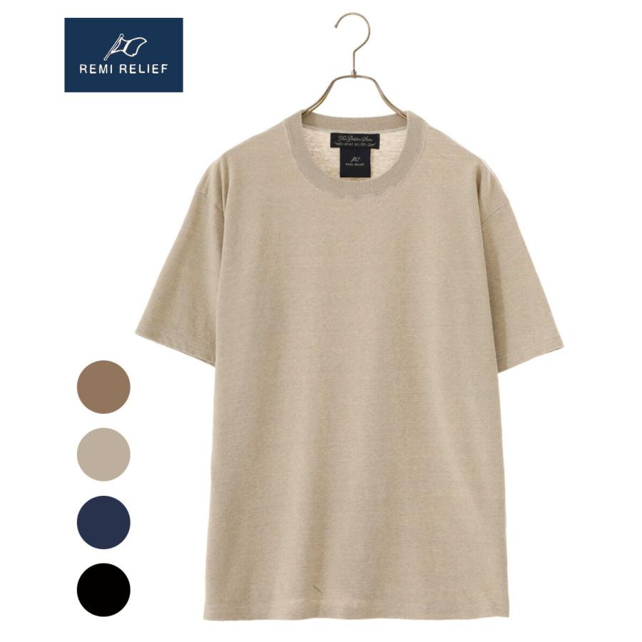 REMI RELIEF NAVY LABEL : 綿麻プレーティング天竺TEE / 全4色 REMI RELIEF NAVY LABEL : 綿麻プレーティング天竺TEE / 全4色
