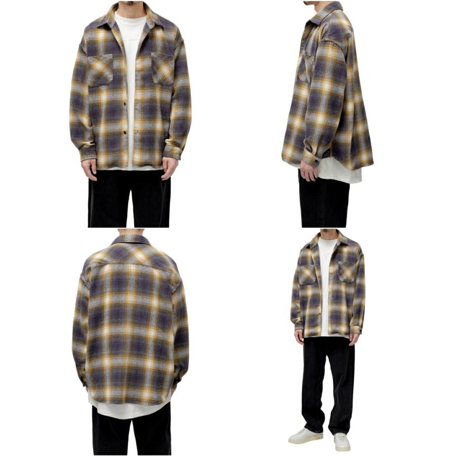 極美品 REMI RELIEF NAVY LABEL オーバーサイズ ネルシャツ INDチェックSH | REMI RELIEF NAVY LABEL(レミレリーフ ネイビー