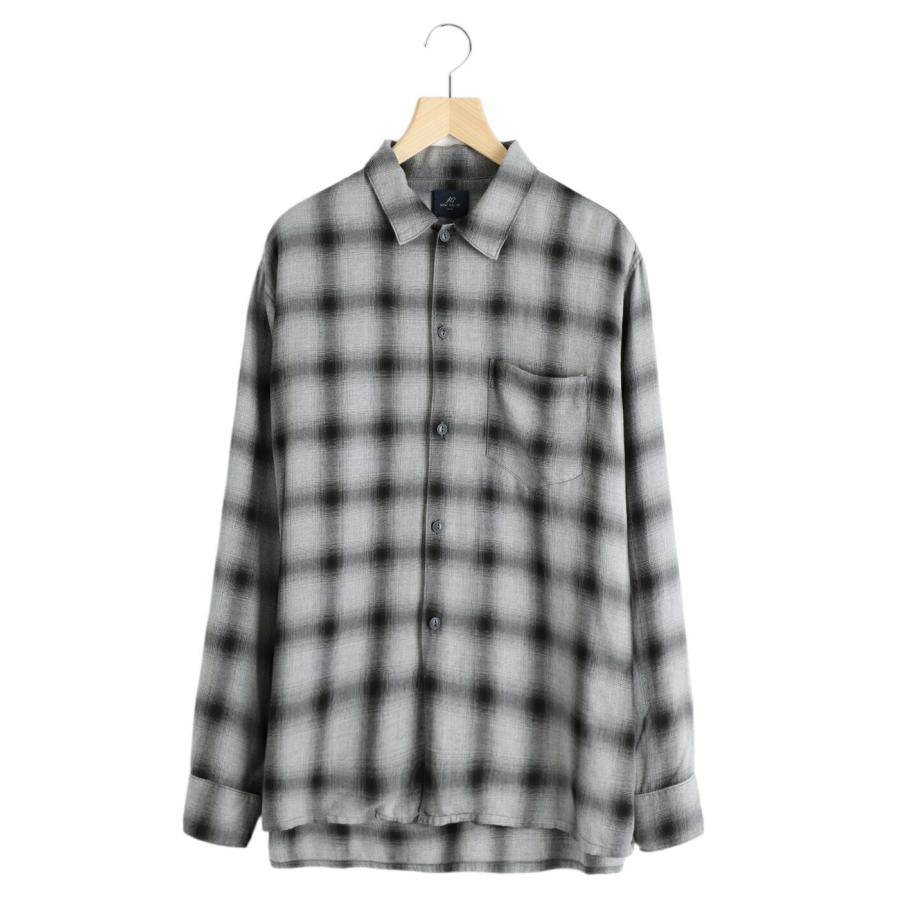 極美品 REMI RELIEF NAVY LABEL オーバーサイズ ネルシャツ REMI RELIEF NAVY LABEL / レミレリーフ ネイビーレーベル