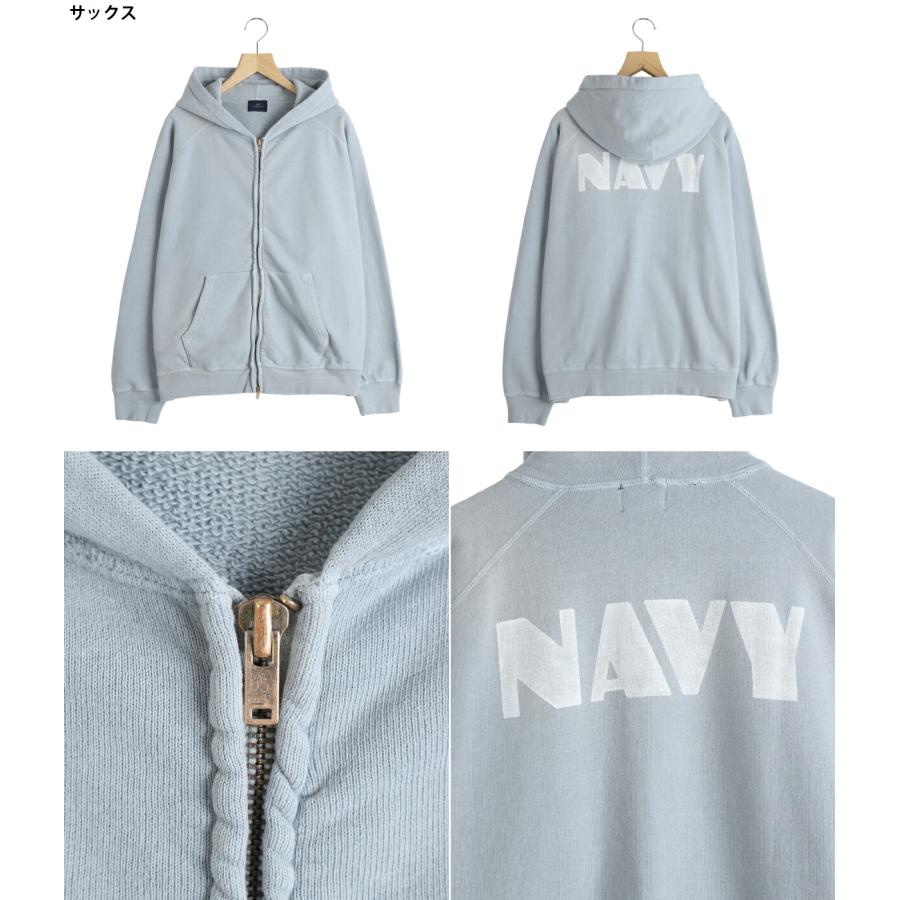 REMI RELIEF NAVY LABEL / レミレリーフ ネイビーレーベル ： NEW SP加工3飛び裏毛ZIPパーカ(NAVY) / 全3色 ： RN30389287AKの画像