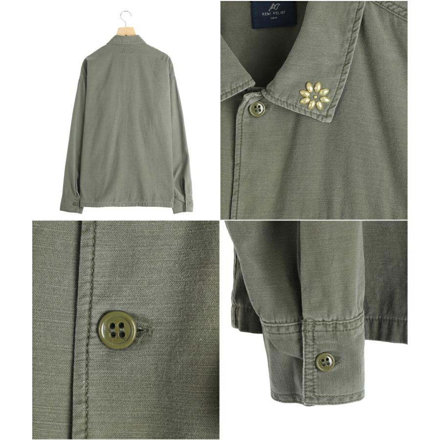 REMI RELIEF NAVY LABEL / レミレリーフ ネイビーレーベル ： ミリタリーシャツ ： RN30389298AKの画像