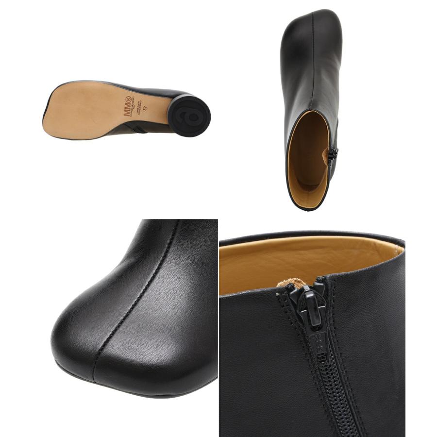 MM6 Maison Margiela ： レザー 6ロゴ ヒールブーツ S59WU0173-P3628