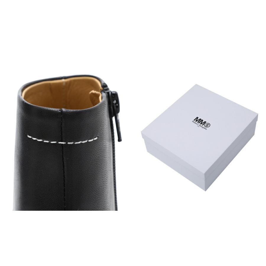 MM6 Maison Margiela ： レザー 6ロゴ ヒールブーツ S59WU0173-P3628