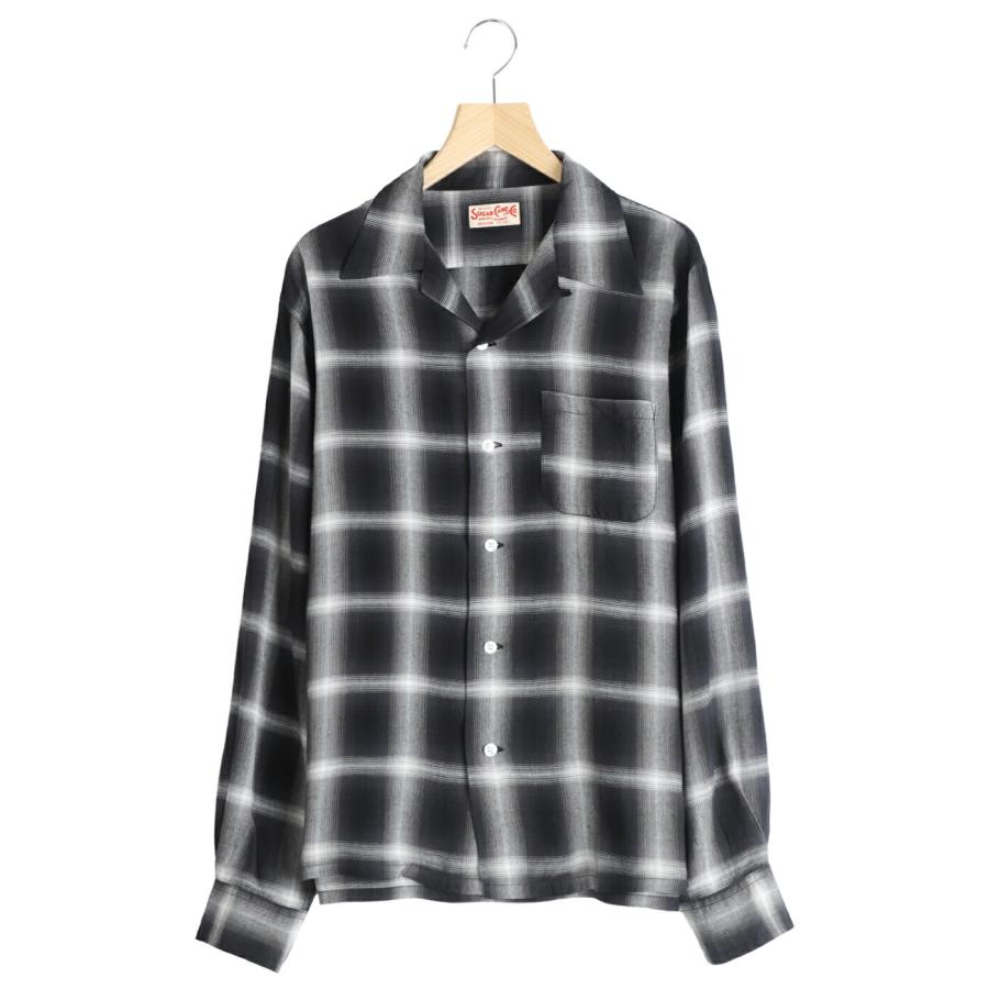 SUGAR CANE / シュガーケーン ： RAYON OMBLE CHECK L/S OPEN SHIRT