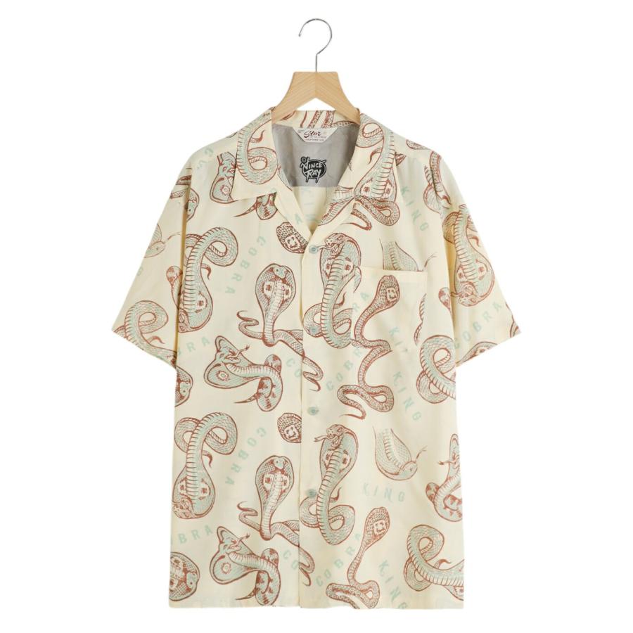 STAR OF HOLLYWOOD / スターオブハリウッド ： “KING COBRA” by VINCE RAY HIGH DENSITY RAYON S/S OPEN SHIRT / 全2色 ： SH39488 | STAR OF HOLLYWOOD