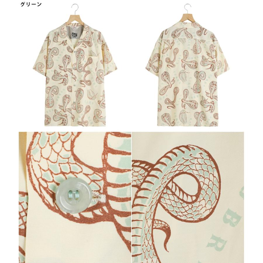 STAR OF HOLLYWOOD / スターオブハリウッド ： “KING COBRA” by VINCE RAY HIGH DENSITY RAYON S/S OPEN SHIRT / 全2色 ： SH39488 | STAR OF HOLLYWOOD | 03