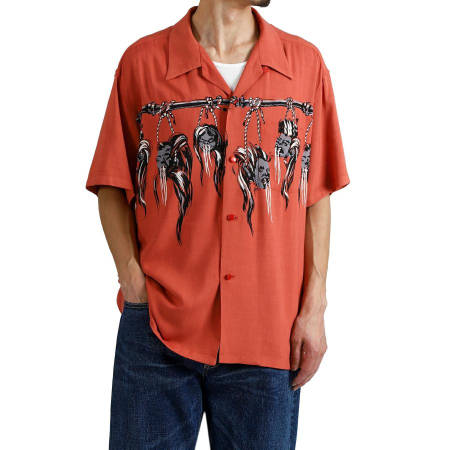 STAR OF HOLLYWOOD / スターオブハリウッド ： “SHRUNKEN HEAD“ HOPSACK RAYON S/S OPEN SHIRT / 全3色 ： SH39705 | STAR OF HOLLYWOOD | 03