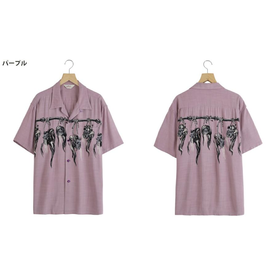 STAR OF HOLLYWOOD / スターオブハリウッド ： “SHRUNKEN HEAD“ HOPSACK RAYON S/S OPEN SHIRT / 全3色 ： SH39705 | STAR OF HOLLYWOOD | 05