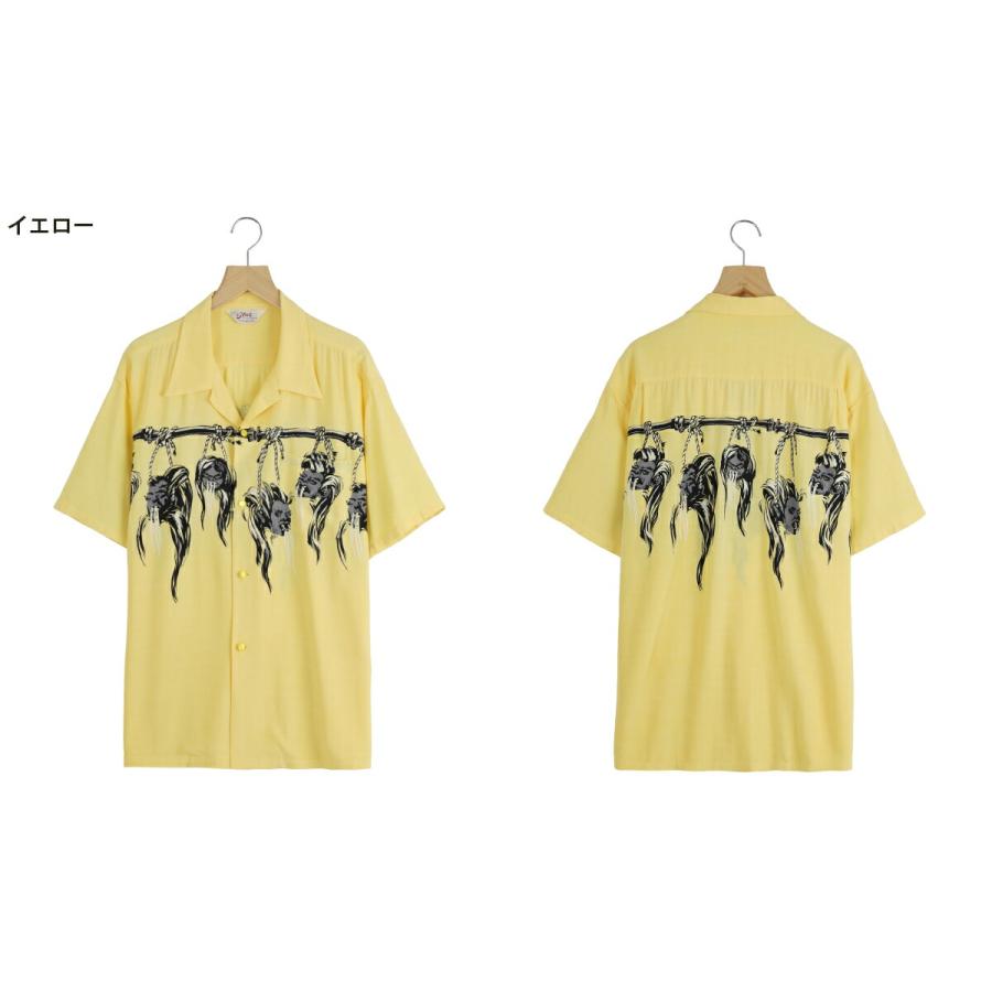 STAR OF HOLLYWOOD / スターオブハリウッド ： “SHRUNKEN HEAD“ HOPSACK RAYON S/S OPEN SHIRT / 全3色 ： SH39705 | STAR OF HOLLYWOOD | 06