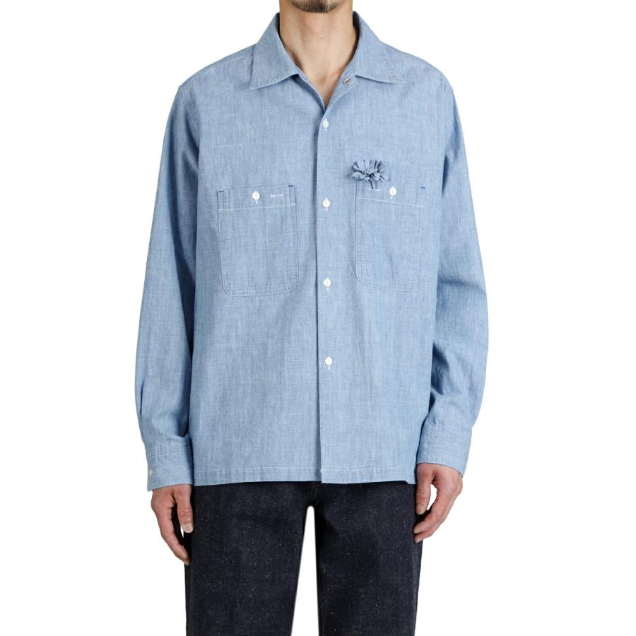 Unlikely / アンライクリー ： Unlikely Open Collar Chambray with Flower ： U26S-11-0003の画像