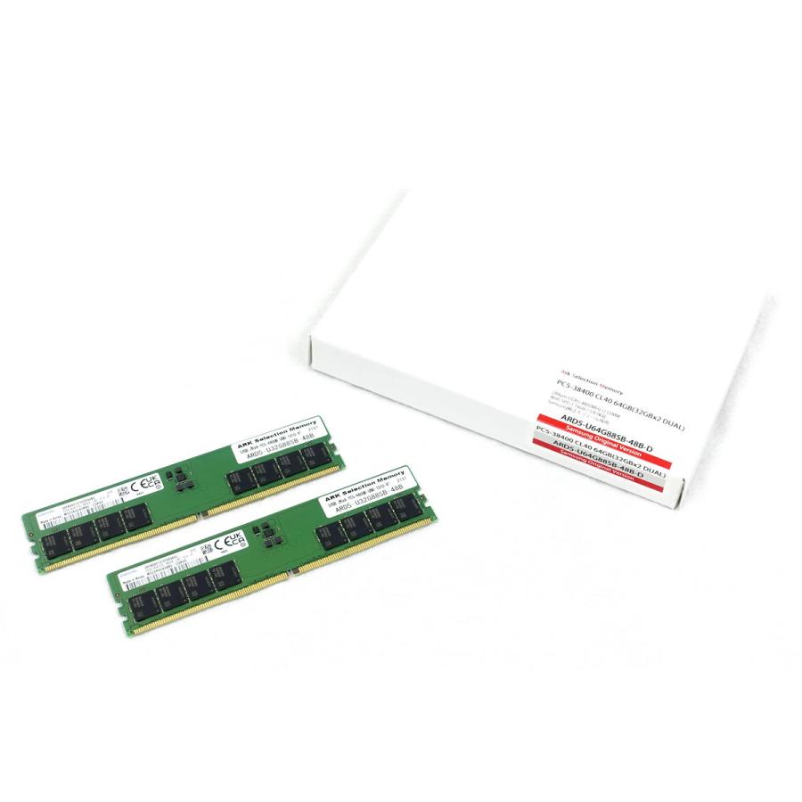 ARK ARD5-U64G88SB-48B-D 288pin DDR5-4800 CL40-39-39 64GB 32GBx2枚組 1.1Volt JEDEC SPD 宅配便配送 ARK ARD5-U64G88SB-48B-D 288pin DDR5-4800 CL40-39-39 64GB 32GBx2枚組 1.1Volt JEDEC SPD 宅配便配送