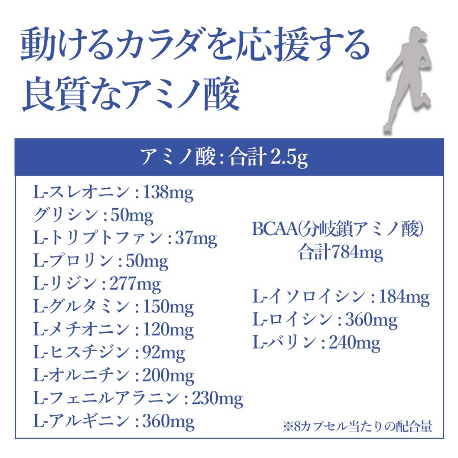 マルチアミノ酸 サプリメント 医師監修 Dr.Formula マルチアミノ酸 30日分 240粒 日本製 必須アミノ酸 アミノ酸 BCAA グリシン オルニチン｜arkwise｜03