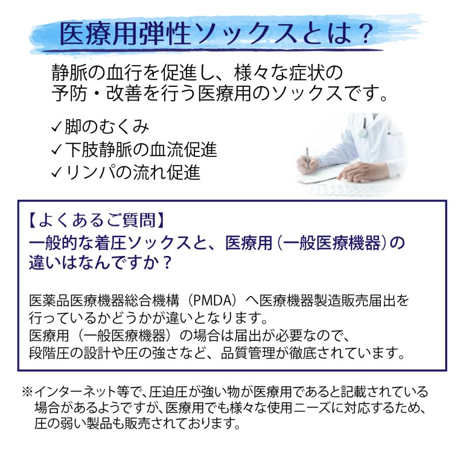 弾性ストッキング 着圧ソックス 医療用 Dr.feel Day 足首30hPs ブラック 1足入り 両足用 むくみ｜arkwise｜02