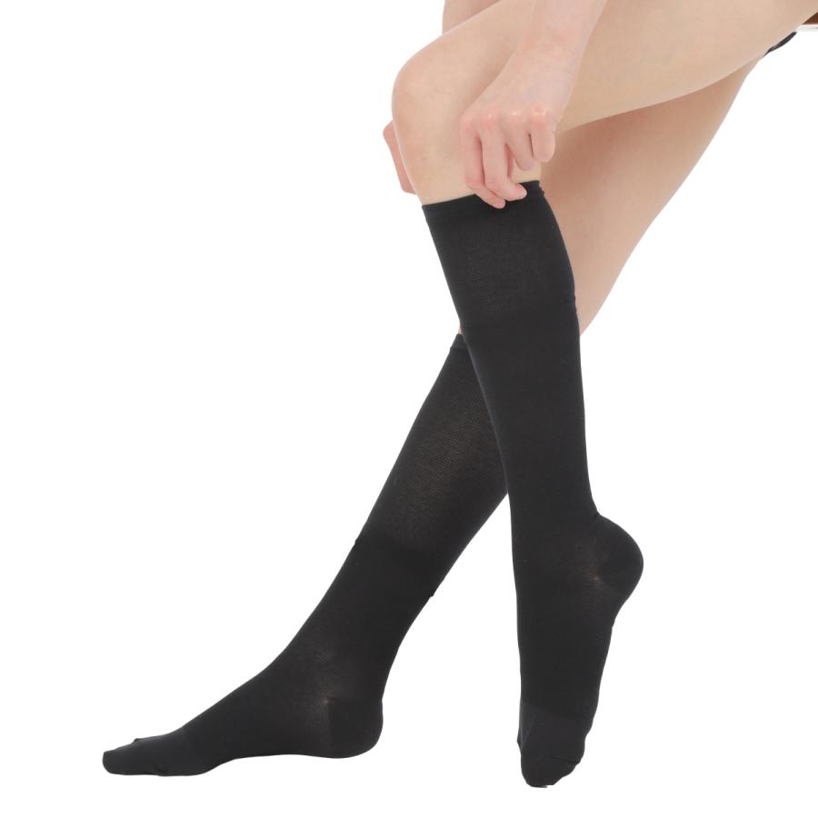 弾性ストッキング 着圧ソックス 医師監修 弾性ソックス Dr.feel 綿混 ブラック 1足入り 両足用 綿素材 | Dr.Feel | 16
