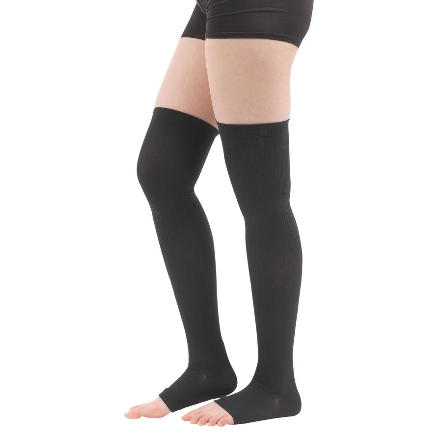 弾性ストッキング 着圧ソックス 医療用 Dr.feel Night ロング 足首21hPs 弱圧 ブラック 1足入り 両足用 むくみ | Dr.Feel | 10