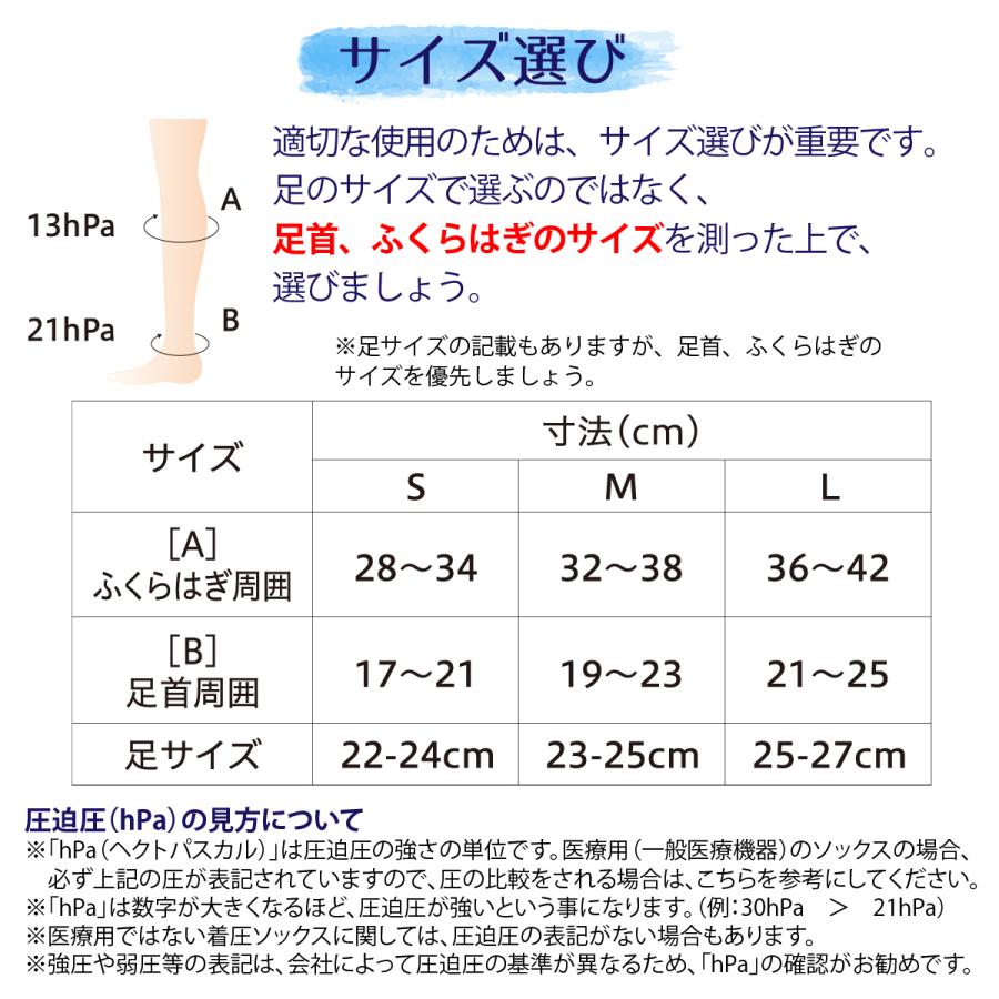 弾性ストッキング 着圧ソックス 医療用 Dr.feel Night 足首21hPs 弱圧 ブラック 1足入り 両足用 むくみ｜arkwise｜10