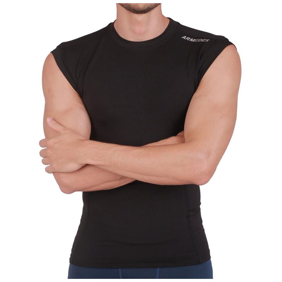 メンズ スリーブレス シャツ 同色2枚 コンプレッションウェア スポーツ ジム ジョギング ランニング サッカー インナー ウェア スーツ インナー 春物 夏 秋 冬 Ar121set2 アルメデスストア 通販 Yahoo ショッピング