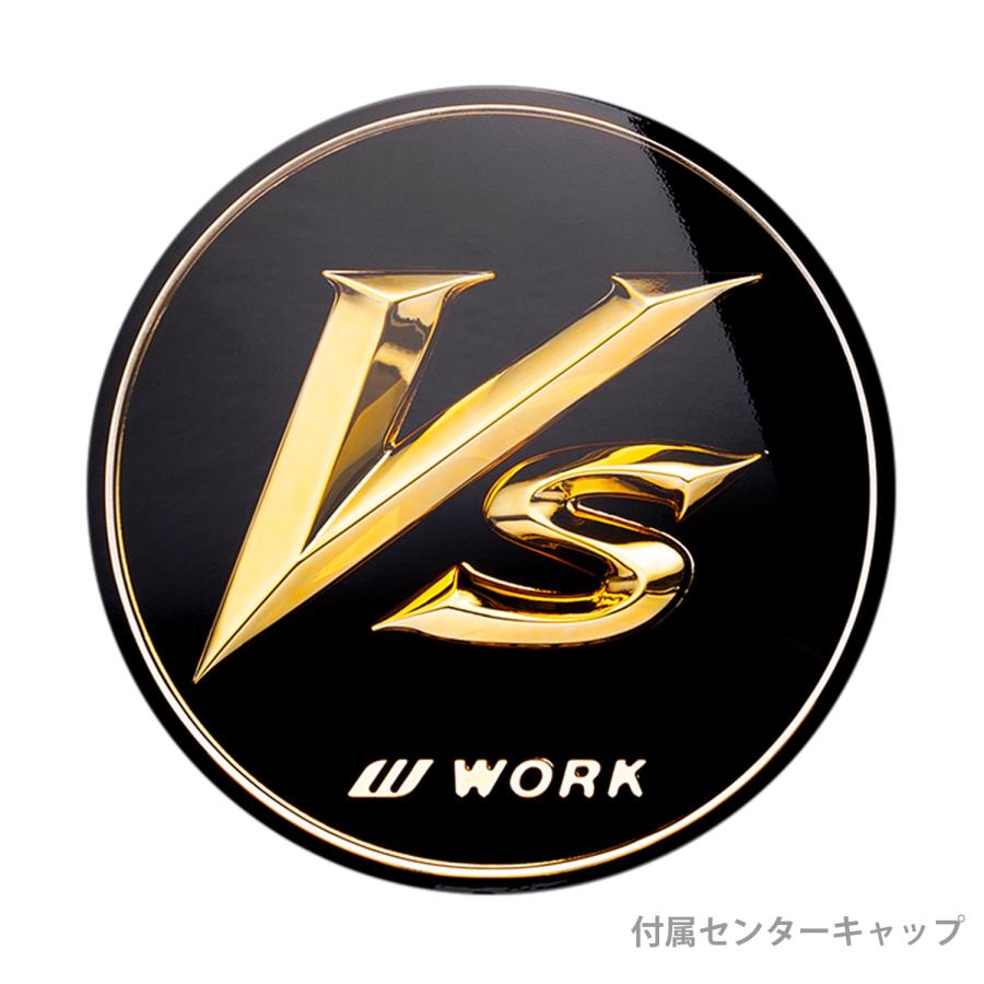 WORK - 細工物 VS XX 8.0j 20in 足つきリム ゴールド GLD 銀輪 1本 ダブルエックス