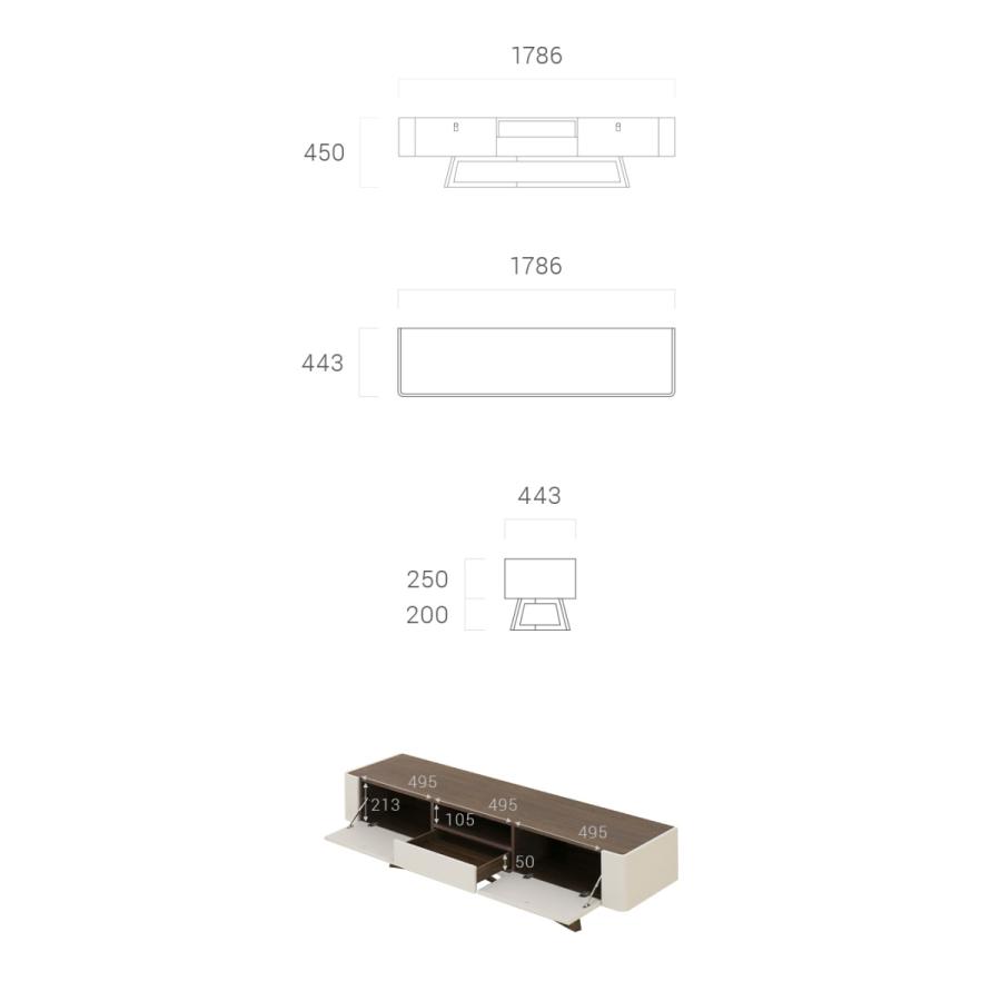 ARMONIA（アルモニア） テレビ台 テレビボード 収納棚 約180cm レザー