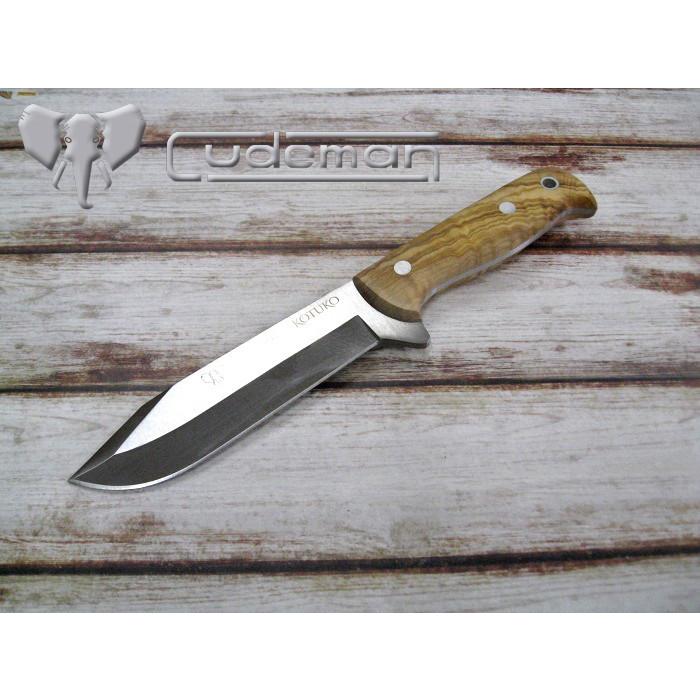 クードマン CUD119L ハンター ブッシュクラフト ナイフ モリブデンバナジウム鋼 オリーブウッドハンドル アウトドア,Cudeman
