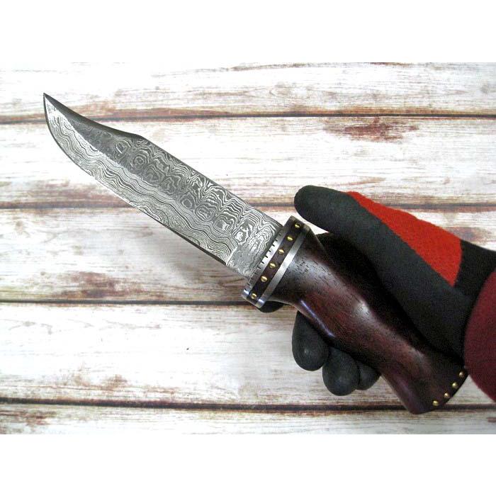 ダマスカス LION HUNTER VG-10鋼 レザーシース付き