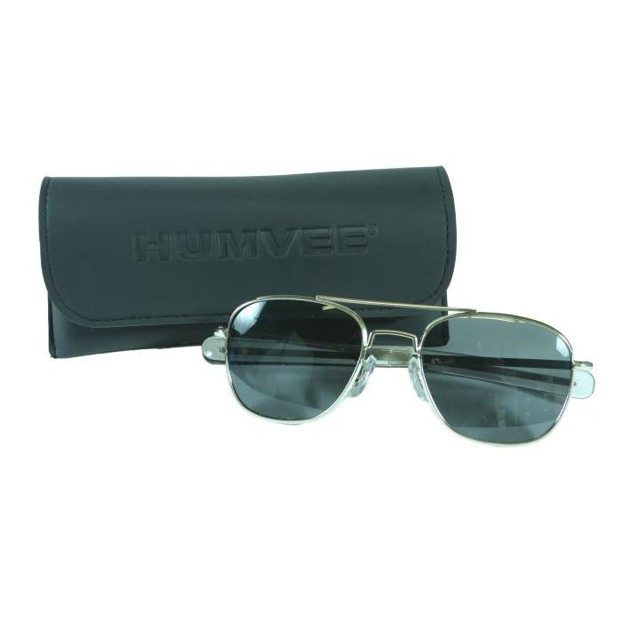 ハンビー パイロット 偏光 サングラス 52mm バヨネット グレーレンズ シルバーフレーム ,HUMVEE Pilot Sunglasses ...