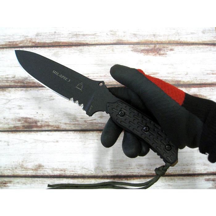 トップス TPMIL05 SPIE 5  タクティカルナイフ 1095高炭素鋼/ブラックマイカルタ ハンドル ナイフ TOPS_4