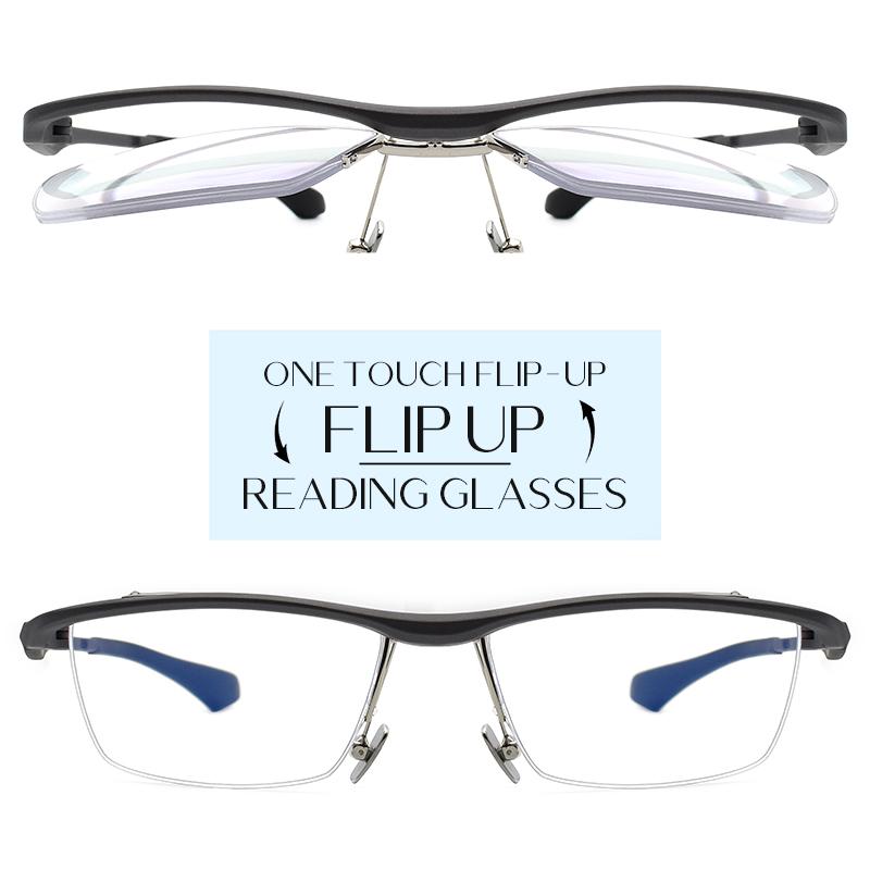 跳ね上げ式 ブルーライトカット 老眼鏡】フリップアップ リーディング