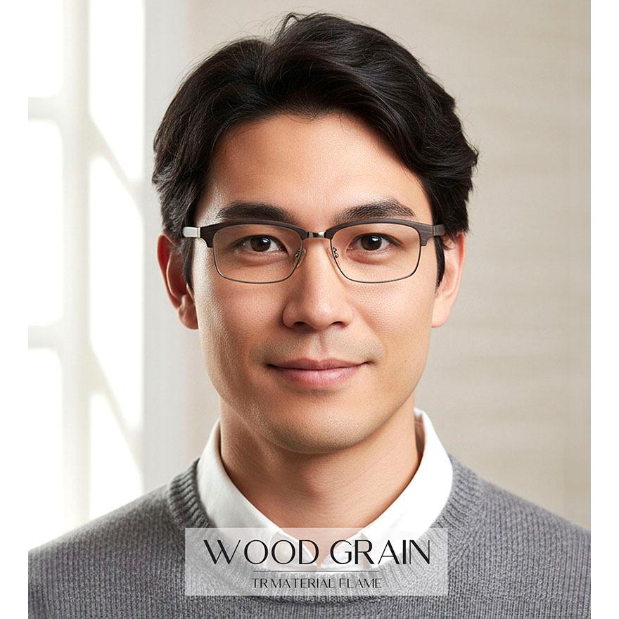 【日本製 Nikonレンズ使用 遠近両用メガネ】TRウッドグレイン［全額返金保証］ニコン 老眼鏡 おしゃれ 男性 女性 メンズ レディース 処方箋 乱視 対応 オーダー 眼鏡 日本製 Nikon レンズ使用 遠近両用メガネ】TRウッドグレイン［全額返金