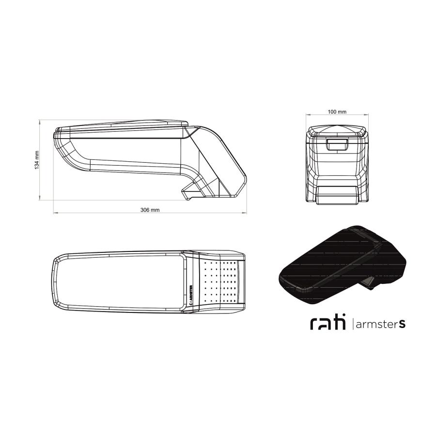 シトロエン C3 エアクロス  '21- 専用アームレスト アームスターS スリムタイプ センターコンソールボックス 肘掛 収納 Rati ArmsterS CITROEN C3 AIRCROSS | シトロエン | 07