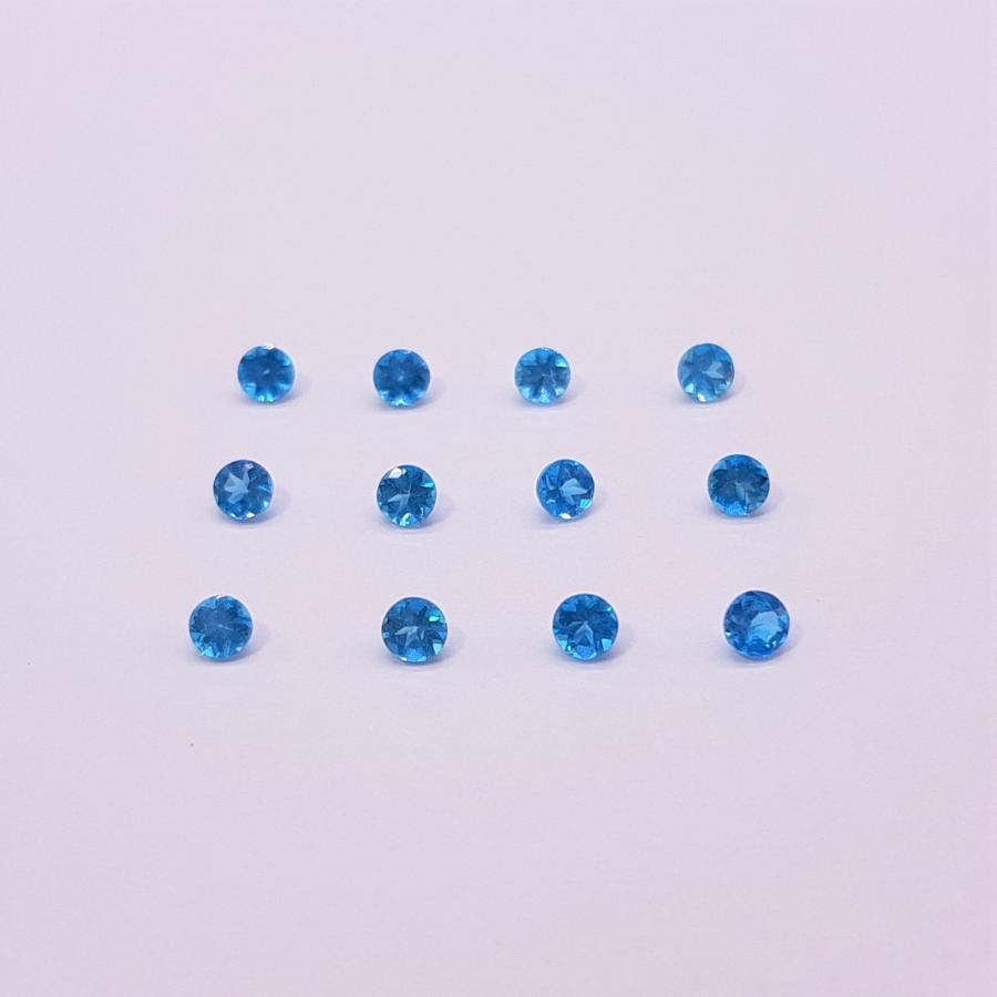 天然石ルース（裸石）・ネオンブルーアパタイト / ラウンド カット【3mm】1粒｜arnavgems｜02