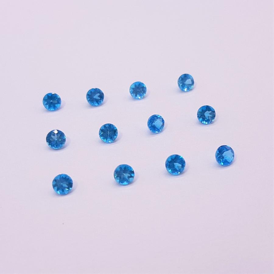 天然石ルース（裸石）・ネオンブルーアパタイト / ラウンド カット【3mm】1粒｜arnavgems｜03