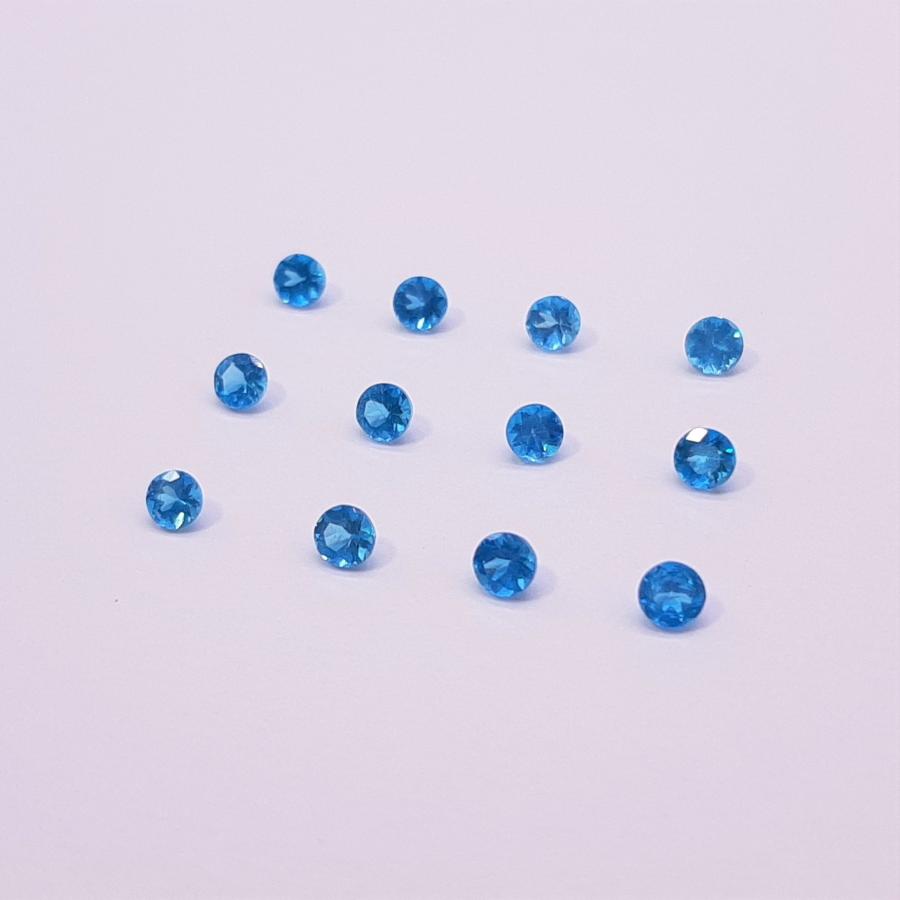 天然石ルース（裸石）・ネオンブルーアパタイト / ラウンド カット【3mm】1粒｜arnavgems｜04