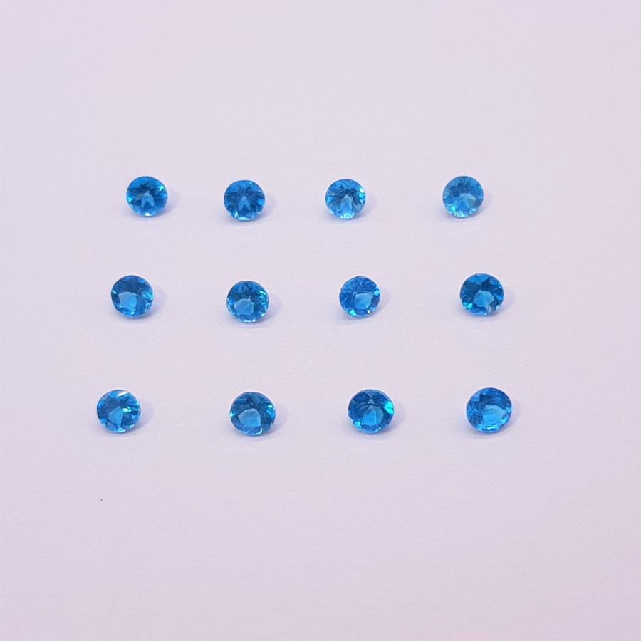 天然石ルース（裸石）・ネオンブルーアパタイト / ラウンド カット【3mm】1粒｜arnavgems｜05